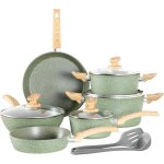 Batterie de cuisine induction - levys - 12 pi�ces - po�les 20 cm 28 cm - casseroles 15 qt 5 qt