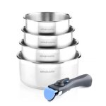 Batterie de cuisine inox 5 pcs avec manche amovible arthur martin am7457