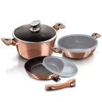 Batterie de cuisine avec poigne amovible metallic line rose gold edition