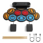 Batterie electronique enfant comprend 9 pads de batterie avec 2 haut - parleurs st�r�o int�gr�s 2 p�dales ...