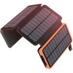Batterie externe solaire pliable - ulisem - 20000 mah - 4 panneaux solaires - lampe de poche int�gr�e ...