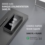 Batterie externe solaire - sans fil induction - 80000mah - 4 usb - charge rapide - imperm�able