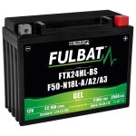 Batterie moto fulbat gel ftx24hl - bs / f50 - n18l - a / a2 / a3 gel sla - 12v 21ah 350a - 550982