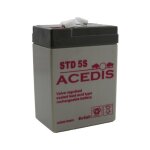 Batterie plomb etanche - acedis std 5s - agm vrla 6 v 5 ah