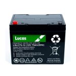 Batterie plomb etanche stationnaire et cyclage lucas vrla agm lslc75 - 12 12v 75ah.