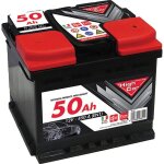 Batterie vehicule high car batterie de voiture 50 ah 450 a 12 v ple positif droit botier l1