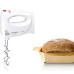 Batteur bosch clevermixx mfq3030 - 350 w - 4 vitesses - touche pulse - 2 crochets + 2 fouets inox - blanc ...