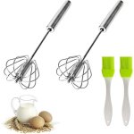 Batteur manuel semi automatique - acier inoxydable - fouet rotatif - antirouille - compatible lave - ...
