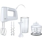 Batteur et mixeur lectrique multimix 3 - braun - hm3105wh - 500w - 5 vitesses + pulse - powerbell