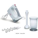 Batteur et mixeur plongeant - bosch - mfq3540 - 450w - 5 vitesses - 2 fouets - 2 crochets ptrisseurs ...