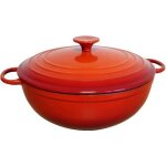 Baumalu cocotte fonte ronde basse - 26 cm - rouge d�grad� tradition