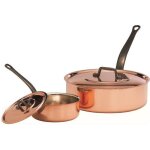 Sauteuse en cuivre baumalu - 24 cm - int�rieur �tam� - manche en fonte - tous feux sauf induction