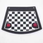 Bavette arri�re souple noir et blanc pour deux roues scooter moto