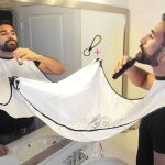 Bavoir  barbe tablier  barbe innovation rasage tablier ramasse - poils pour un rasage facile (blanc) ...