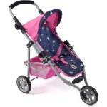 Petite poussette de jogging lola rose et bleu papillons pour poup�e