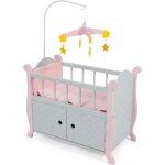 Lit de poupe - bayer design - chic 2000 - mobile toil - rangement - gris et rose