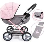 Poussette de poupe - bayer design - cosy - pliable - bicolore - pour poupes jusqu 46 cm