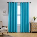 Rideaux occultants - bazarim - turquoise - 140x260 cm - 100% polyester - ?illets