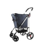 Bb basket - chariot de course rolser pliable 4 roues - bleu marine