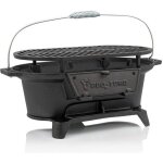 Barbecue en fonte avec grille de cuisson - bbq - toro - 50 x 25 x 23 cm - charbon