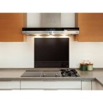 Bc - elec - akg06 - 7055 cr�dence de cuisine en verre noir brillant 70x55cm verre securit tremp� 6mm ...