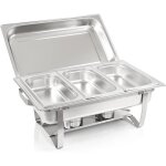 Bc - elec - f433 - 3 r�chaud chauffe - plats 3x gn1 - 3 bain marie avec couvercle 60x37x29cm
