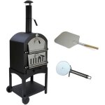 Bc - elec - hpo01 four  pizza 157x50x64cm four  pizza  charbon pierre rfractaire et thermomtre