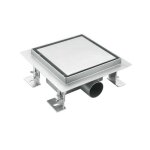 Bc - elec - q - 20 caniveau de douche en inox carr� 20cm sterfput de douche r�versible hauteur ajustable ...