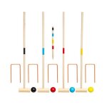 Jeu enfant en bois croquet 57cm naturel