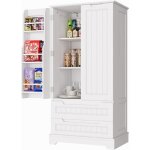 Armoire de rangement - bealife - meuble de rangement ap28 - 2 tiroirs - 2 portes - 60x40x120 cm