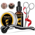 Beard growth kit beard care kit for men with roller 0. 26 mm 30 ml beard growth oils 30 g beard balm ...