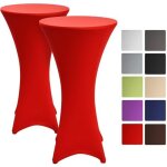 Beautissu lot de 2 housses de table haute stella  80 - 85 cm - rouge - mange debout - deco cocktail ...