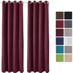 Beautissu lot de 2 rideaux thermiques bordeaux uni opaque � oeillet amelie - 140x245 cm - isolant uni ...