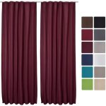 Beautissu lot de 2 rideaux thermiques bordeaux uni opaque  ruflette amelie - 140x245 cm - rideaux occultants ...