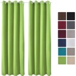 Beautissu lot de 2 rideaux thermiques vert uni opaque à oeillet amelie - 140x245 cm - rideaux occultants ... Beautissu lot de 2 rideaux thermiques vert uni opaque à oeillet amelie - 140x245 cm - rideaux occultants ...