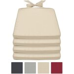 Beautissu lot de 4 galettes de chaise pia - 45x40x5cm nature - coussin dhoussable confortable - coussin ...