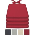 Beautissu lot de 4 galettes de chaise pia - 45x40x5cm rouge - coussin dhoussable confortable - coussin ...