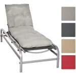 Beautissu coussin bain de soleil flair rl 190x60x8cm - gris clair - coussin transat coussin chaise longue ...