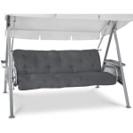 Beautissu coussin balancelle flair hs 180x50x8cm gris graphite - coussin banquette + coussins accoudoirs ...