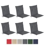 Beautissu coussin dossier bas loft nl set de 6 100x50x6cm gris graphite - coussin chaise bas - coussin ...