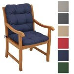 Beautissu coussin flair nl 100x50x8cm bleu fonc� - coussin dossier bas pour chaise fauteuil de jardin ...