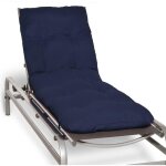 Beautissu coussin matelas pour bain de soleil chaise longue de jardin transat flair rl 190x60x8cm - bleu ...