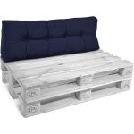 Beautissu coussin palette eco style - coussin dossier - 120x40x10 � 20 cm - bleu fonc� - matelas palette ...