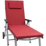 Beautissu coussin transat loft rl 200x60x5cm rouge ? coussin bain de soleil ? coussin chaise longue fermeture ...