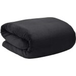 Beautissu couverture polaire 150x200cm aurelia noir microfibres couvre lit confortable plaid doux jet ...