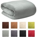Beautissu couverture polaire 220x240cm gris clair - couvre - lit aurelia - plaid jet de canap trs ...