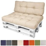Beautissu eco style coussin de dossier pour canapé en palette 120x40x10 - 20 cm - beige - extérieur euro ... Beautissu eco style coussin de dossier pour canapé en palette 120x40x10 - 20 cm - beige - extérieur euro ...