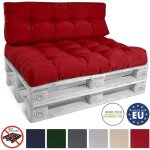 Beautissu eco style coussin de dossier pour canap� en palette 120x40x10 - 20 cm - rouge - ext�rieur euro ...