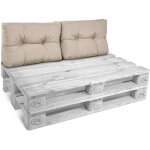 Beautissu eco style set de 2 coussins de dossier pour canap en palette - 60x40x10 - 20cm chacun - beige ...