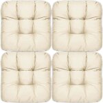 Beautissu galette de chaise lisa 38x38x8cm - �cru set de 4 - coussins chaise int�rieur & ext�rieur - ...